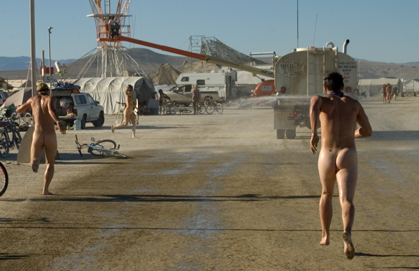 Burning man nude girl