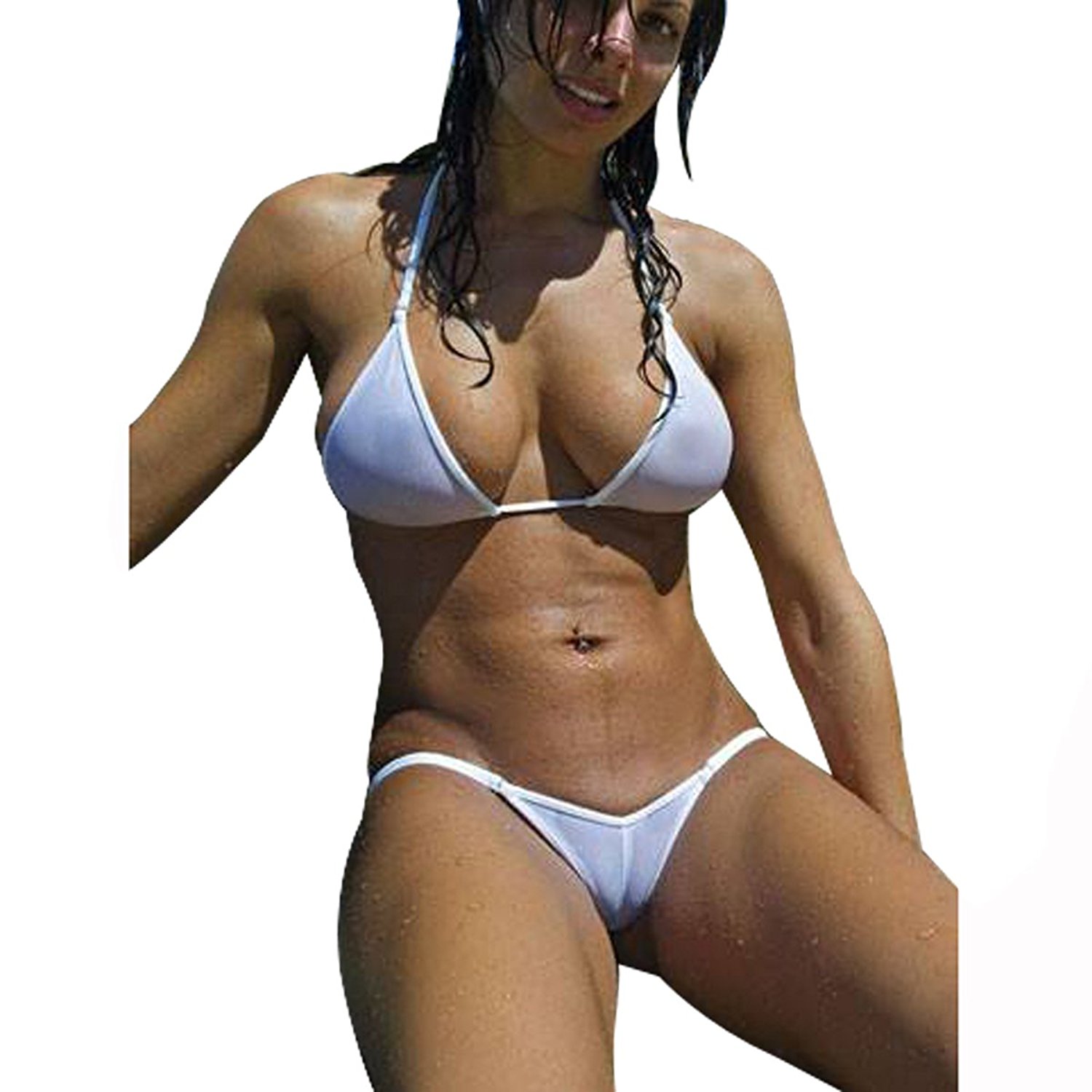 Femme en maillot de bain transparent