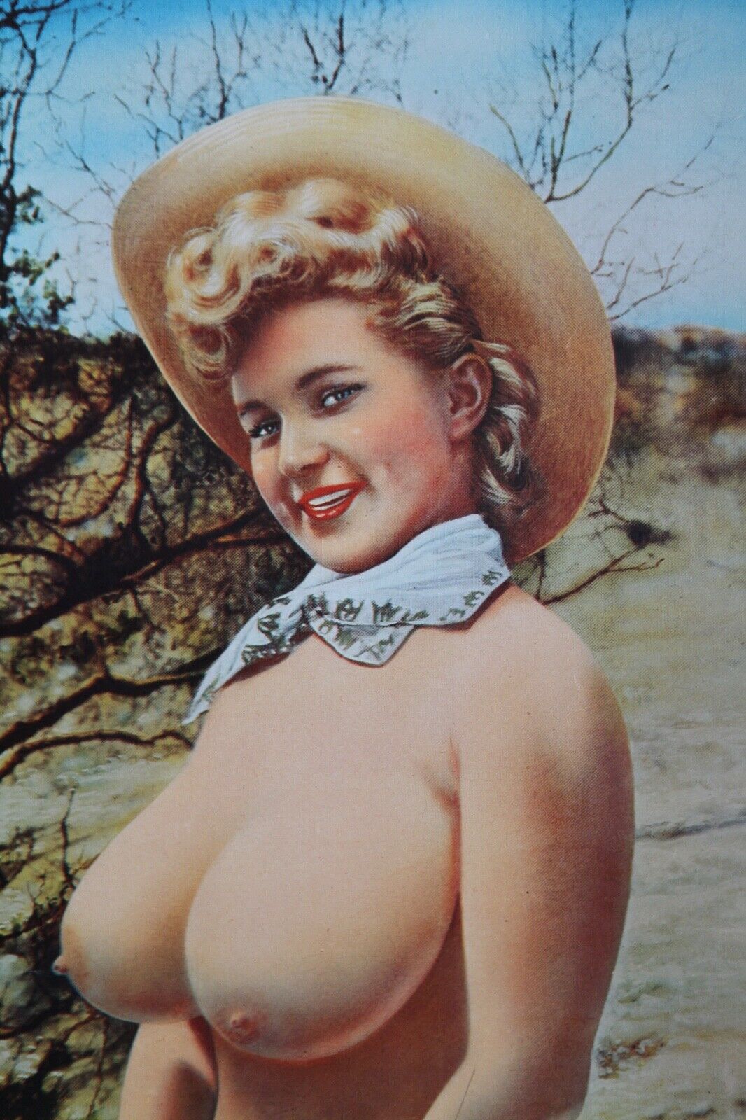 1960s Negative-buxom Nude Blonde Pinup Girl Lotta
