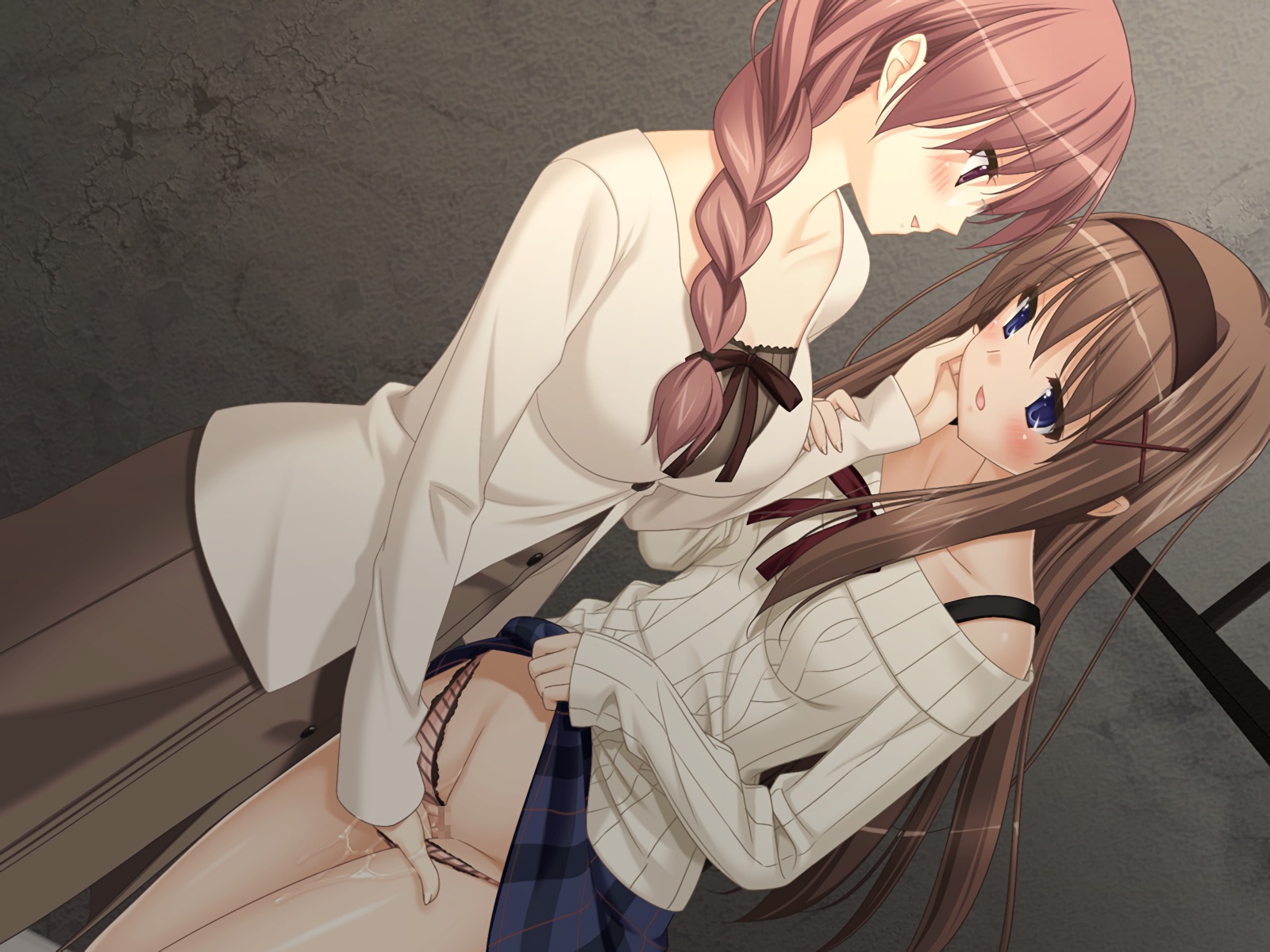 Hentai lesbian kissing фото 11